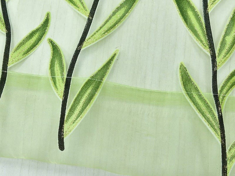 Pair of Willow Curtains Sheer Tulle Curtains Room Door Curtain Home Decor Green Carousel 7