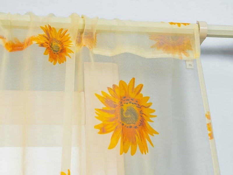Pair of Sunflower Curtains Sheer Tulle Curtains Room Door Curtain Home Decor Carousel 7