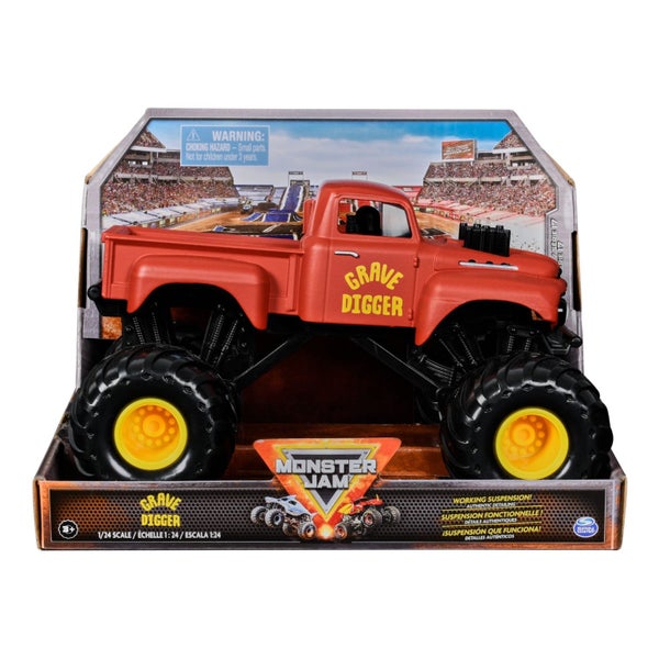 Monster Jam 1:24 Scale Series 17: Grave Digger Red Primer Monster Truck Carousel 1