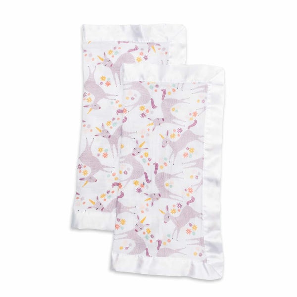 Unicorn Cotton Security Blankets 2pk Carousel 1