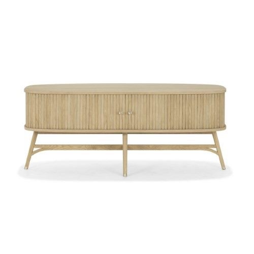 MEDIA UNIT WITH SLIDING DOORS - NORDIC OAK (1.4m) Carousel 1