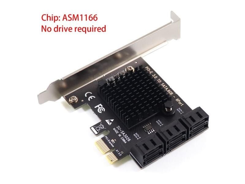 Marvell 88SE9215 Chip 6 Ports SATA 3.0 To PCIe Expansion Card PCI Express SATA Carousel 1