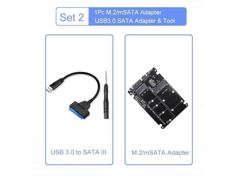 Onvian M.2 NGFF Or MSATA To SATA 3.0 Adapter USB 3.0 To 2.5 SATA Hard Disk 2 In Carousel 1