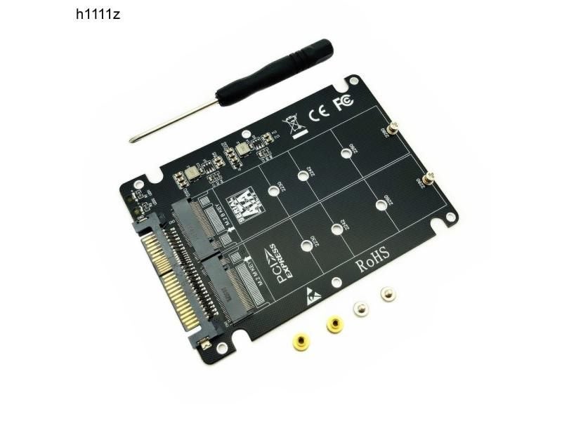 M.2 SSD To U.2 Adapter 2 In 1 M.2 NVMe SATA-Bus NGFF SSD To PCI-e U.2 SFF-8639 Carousel 1