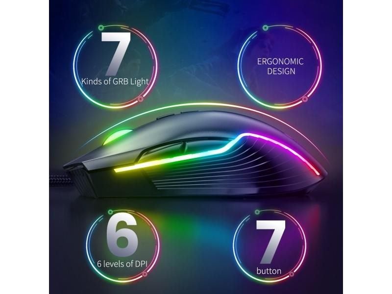 ONIKUMA Gaming Mouse With 6400 DPI 7 Programmable Buttons Carousel 2