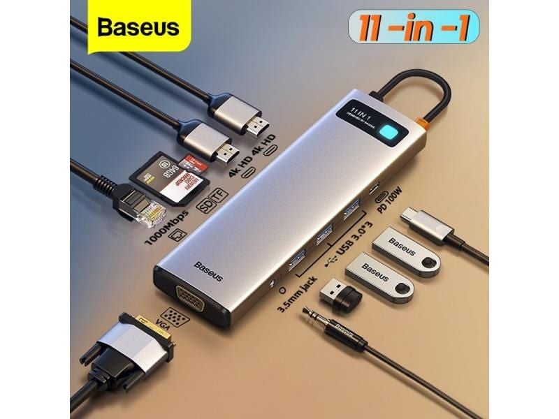 Baseus USB C HUB With Ethernet PD 100W HDMI USB 3.0 For Macbook Carousel 2
