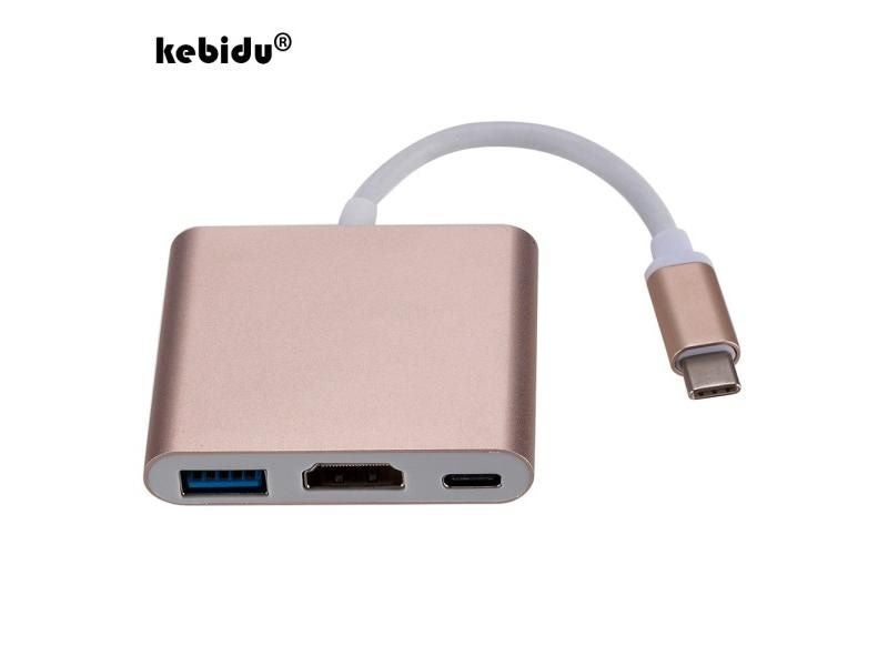 Kebidu Type C To HDMI-compatible Converter Adapter Usbc To C Adapter Type-C HUB Carousel 2