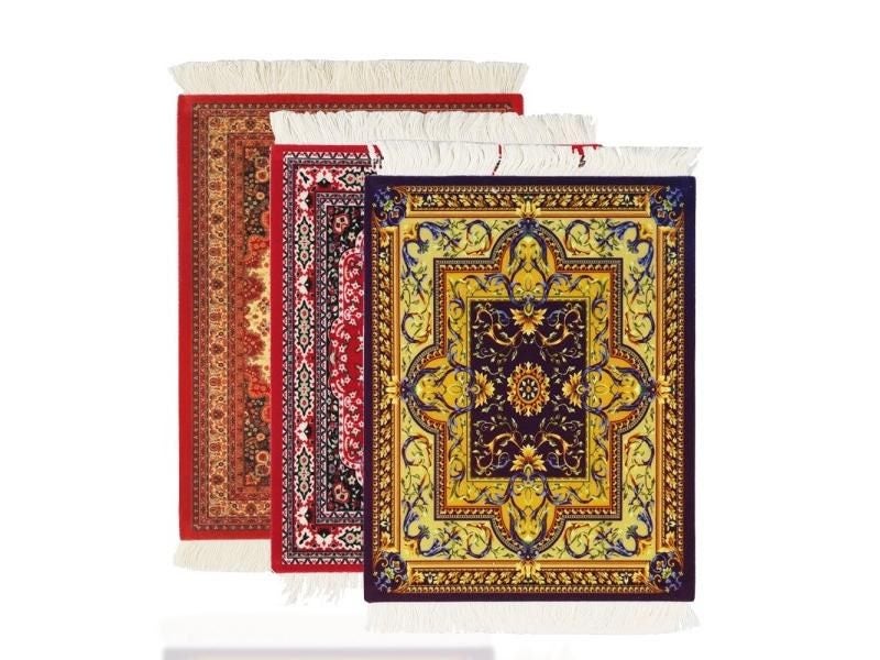Persian Mini Woven Rug Mat Mousepad With Retro Pattern For Home Office Carousel 2