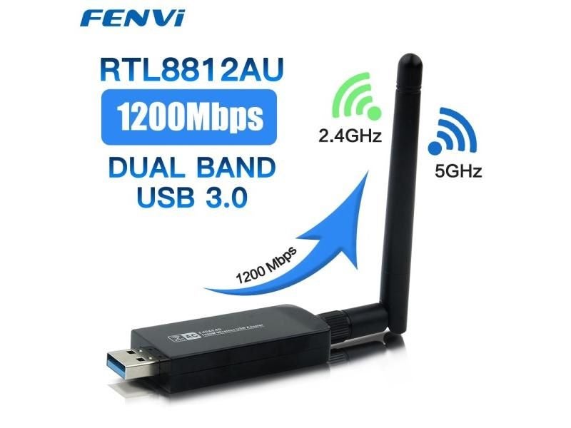 Dual Band 1200Mbps USB RTL8812AU Wireless AC1200 Wlan USB3.0 Wifi Lan Adapter Carousel 1