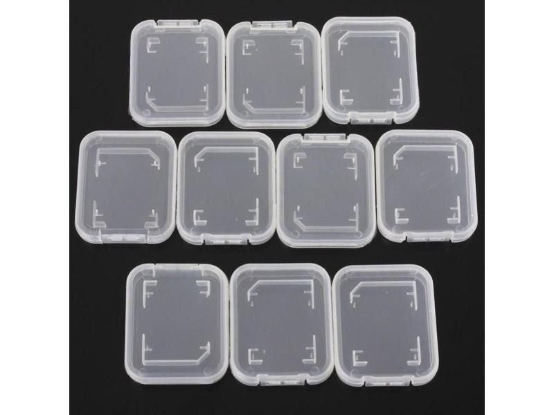 10 Pieces Portable Transparent Lightweight Standard SD SDHC Memory Card Case Carousel 1