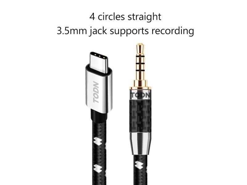 TODN C To 3.5mm Jack Aux Audio Usb C Dac Cable Silver Usb 32bits/384khz For Car Carousel 1