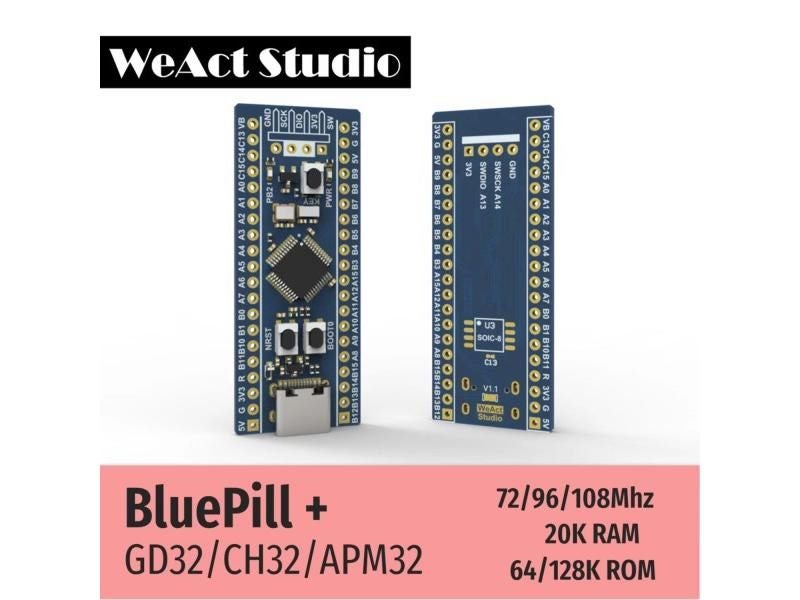 WeAct BlueBill Plus APM32F103CBT6 GD32F103CBT6 CH32F103C8T6 CH32V203C8T6 Carousel 1