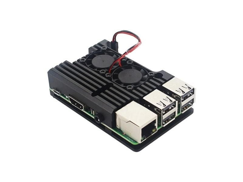 Raspberry Pi 4 Aluminium Alloy Metal Case Cooling Fan Enclosure Raspberry Pi 3 Carousel 1