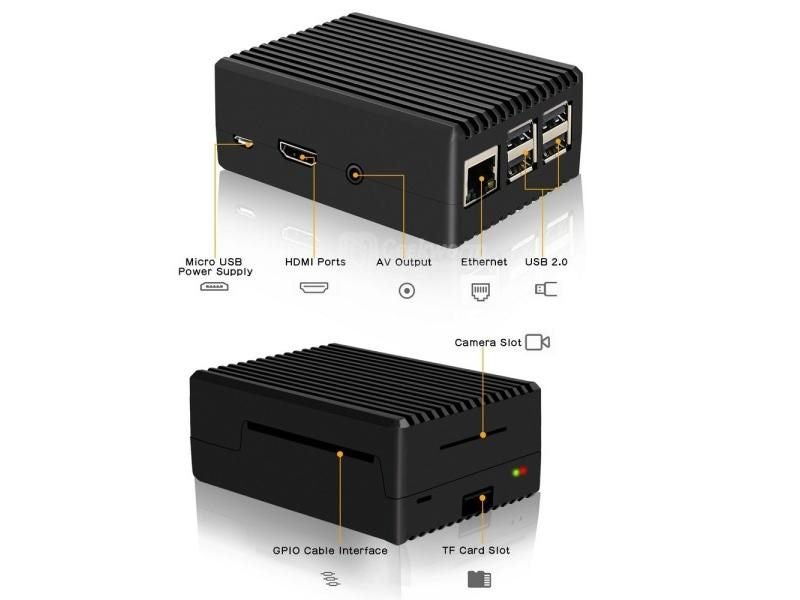 Raspberry Pi 3 Case Pi 3B Aluminum Alloy Passive Cooling Housing Carousel 1