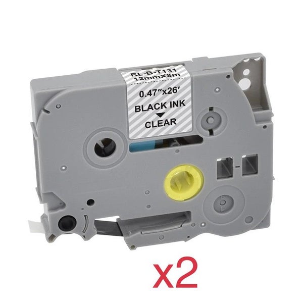 Compatible Brother P touch Tze131 Tze-131 12mm*8m label tape *2 - BLK on CLEAR Carousel 1