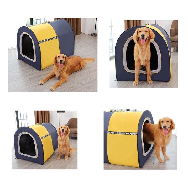 Foldable Dog House Pet Bed Winter Villa Sleep Kennel Nest Warm Size 2XL Carousel 1