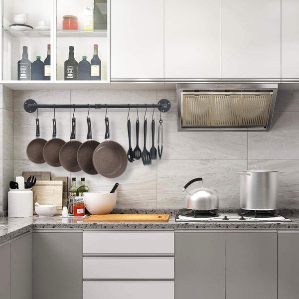 Industrial Pipe Towel Rack Kitchen Pot Pan Hanger 100cm Carousel 2