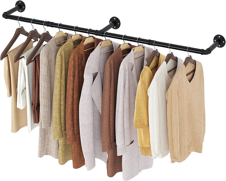 Industrial Pipe Wall Mounted Garment Rack Carousel 1