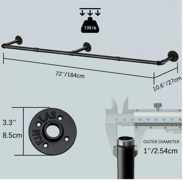 Industrial Pipe Wall Mounted Garment Rack Carousel 2