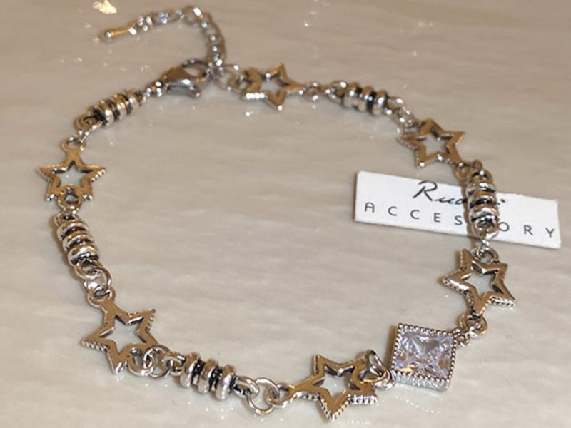 Star Bracelets White Gold Plated Platinum CZ Bracelet Carousel 1