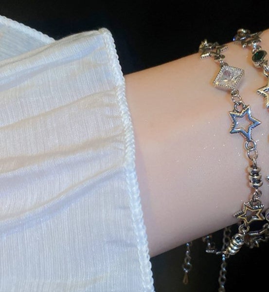 Star Bracelets White Gold Plated Platinum CZ Bracelet Carousel 2