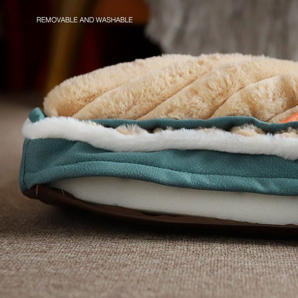 Size 67x47x4.5CM Plush and Velvet Waves Perfect Comfort Sofa-Style Dog Bed Green Carousel 5