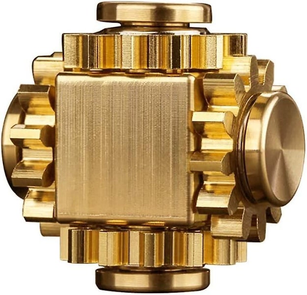 Pure Brass Cube Gears Linkage Anti-anxiety Fidget Spinner Toy,metal Diy Edc Medi Carousel 1