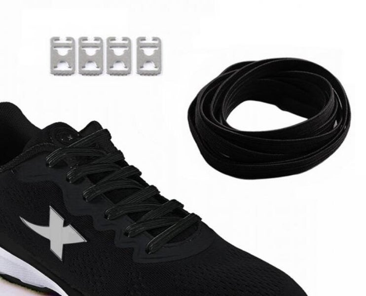 No Tie Replacement Shoelaces Black Carousel 1