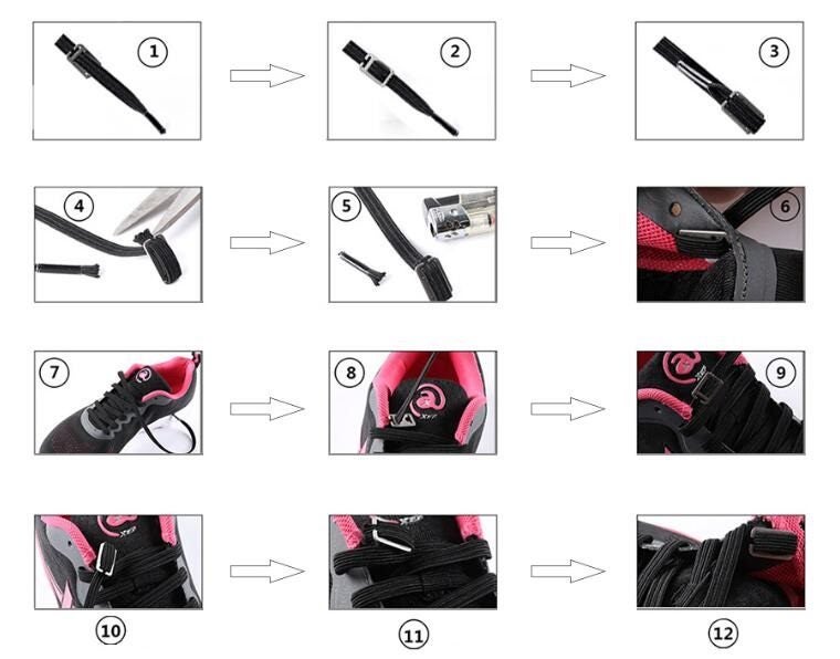No Tie Replacement Shoelaces Black Carousel 3