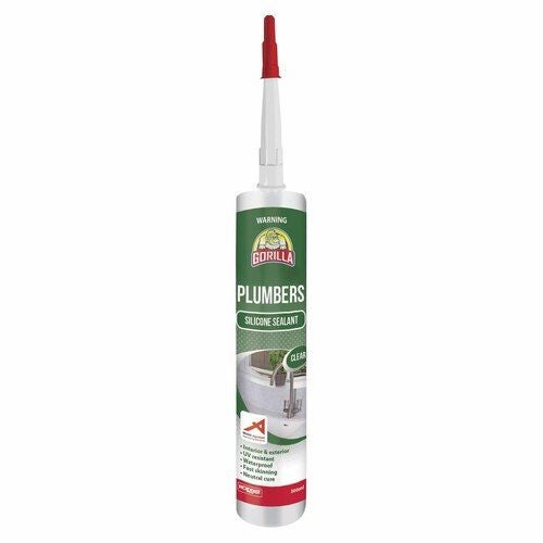 Gorilla Plumbers Silicone Sealant 300ml Clear (box of 12) Carousel 1