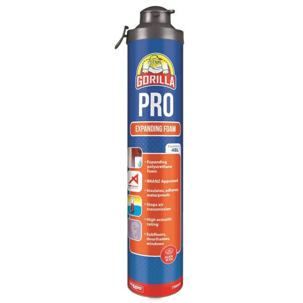 Gorilla Pro Expanding Foam 750ml (Box of 12) Carousel 1