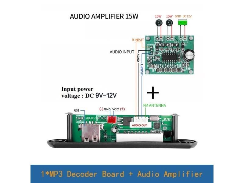 Kebidumei MP3 Player Decoder Board Module 9V 12V TF Radio USB For Car Audio DIY Carousel 1