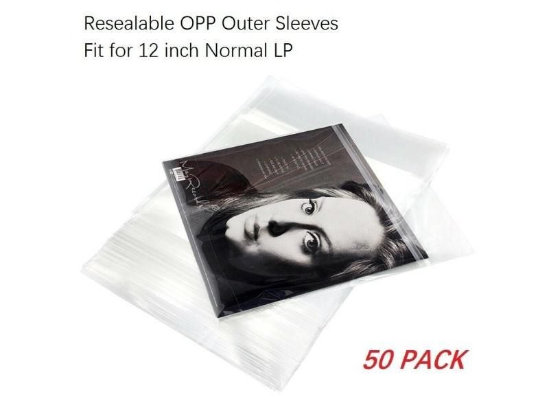 50PCS Resealable 4 Mil Sticky Pocket LP Sheeves 12inch Vinyl Record Outer Carousel 1