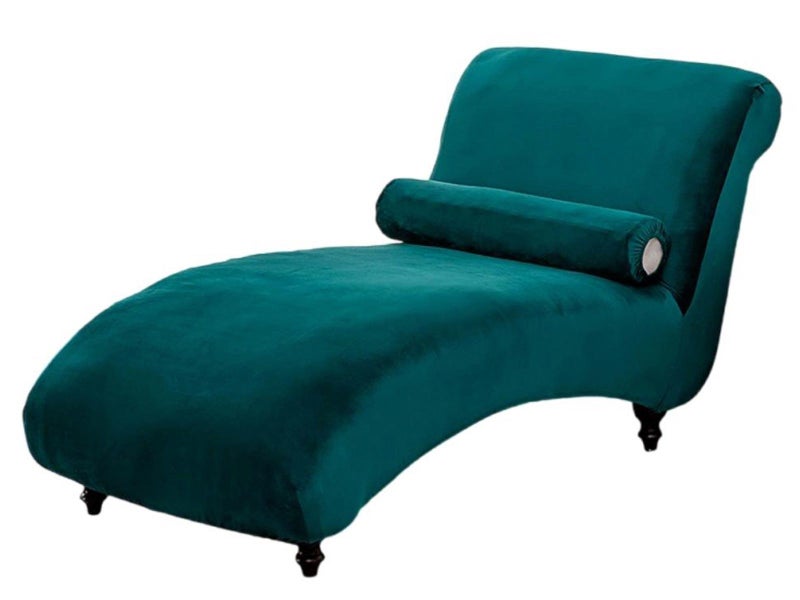 Chaise Lounge Cover Stretch Slipcover Armless Lounge Cover Sofa Cover Green Carousel 1