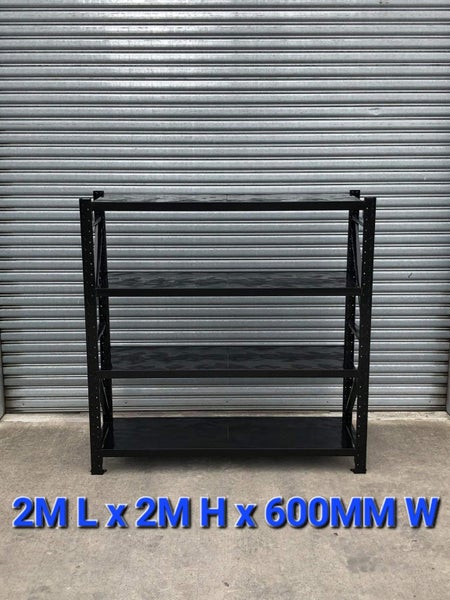 Longspan Shelving 2m x 2m x 600mm 250KG PER LEVEL - BLACK *FREE DELIVERY* Carousel 1