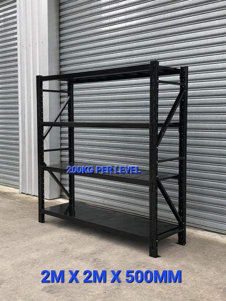 Storage Garage Racking Shelving 2m x 2m x 500mm - BLACK *FREE DELIVERY* Carousel 1