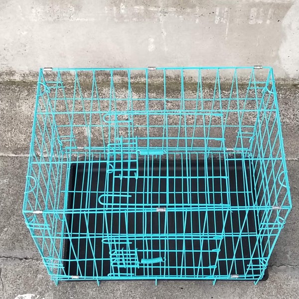 Pet Cage - 50CM Wide Collapsible Metal Pet Cage BLUE Carousel 4
