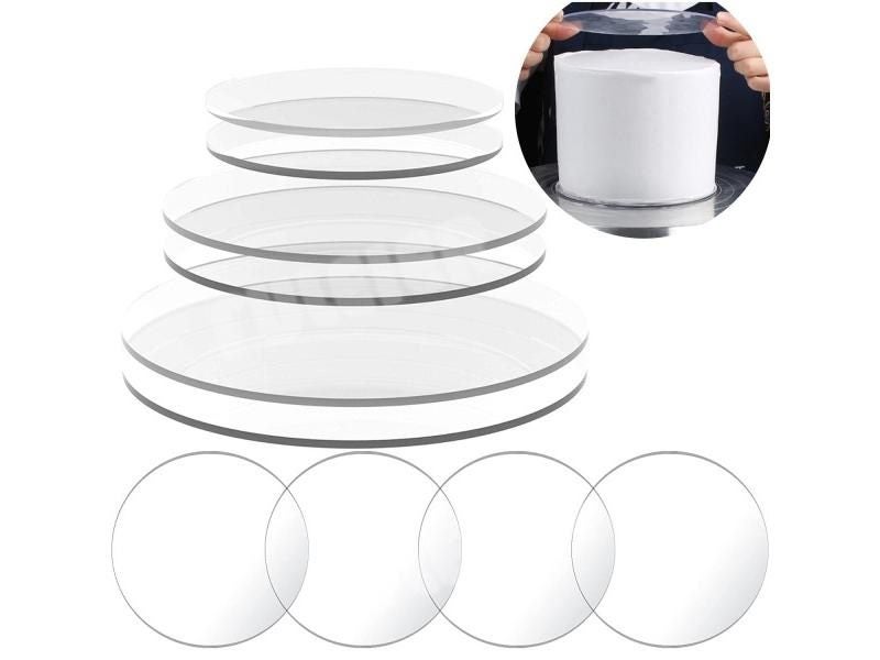 Acrylic Round Tall Double Barrel Cake Disc For DIY Baking Decoration Carousel 2