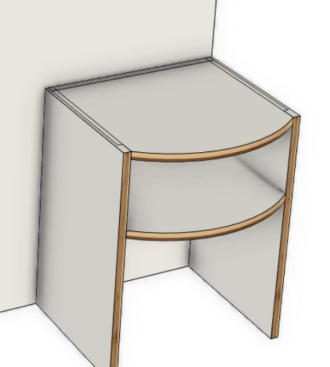 DEAL! Plywood Oval bedside tables 295/395D x 395 W x 500H Carousel 8