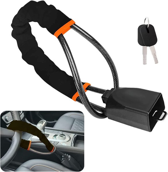 Steering Wheel Lock Seat Belt Lock Universal Anti Theft Car Device Black :  BidBud