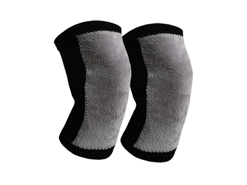 2 Pairs Size XL Black Grey Winter Plush Warm Knee Warmer Knee Pads Knee Sleeves Carousel 2