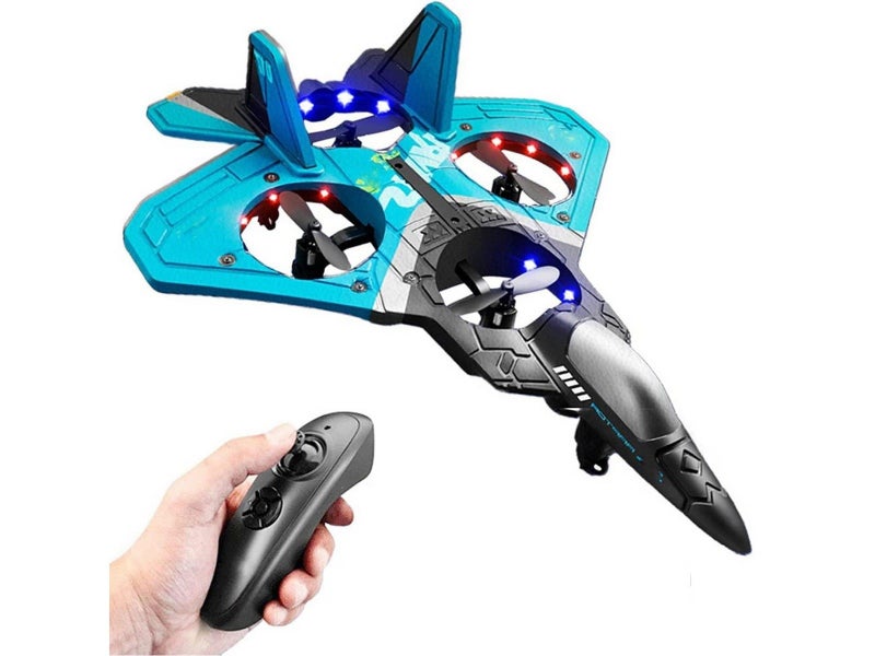 V17 Remote Control Stunt Plane 2.4 GHz RC Quadcopter with LED Lights Blue Carousel 1