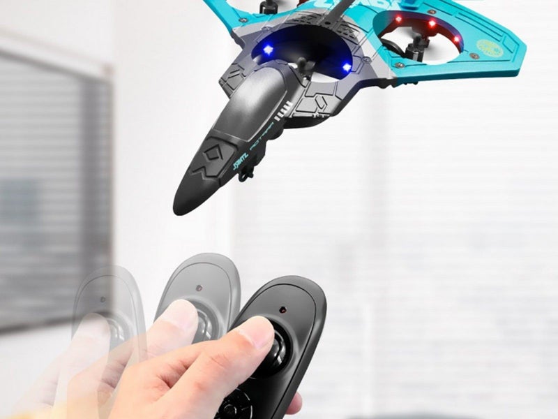 V17 Remote Control Stunt Plane 2.4 GHz RC Quadcopter with LED Lights Blue Carousel 2