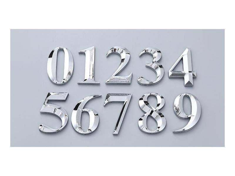 6cm 3D Self Adhesive Door Number Plaque #0-9 House Hotel Digits Sticker Carousel 1