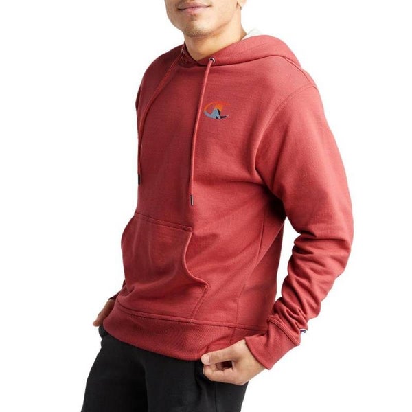 Mens Champion Powerblend Redwood Red Graphic Hoodie Carousel 2