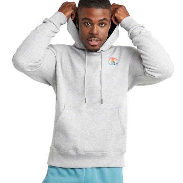 Mens Champion Powerblend Oxford Gray Graphic Hoodie Carousel 1