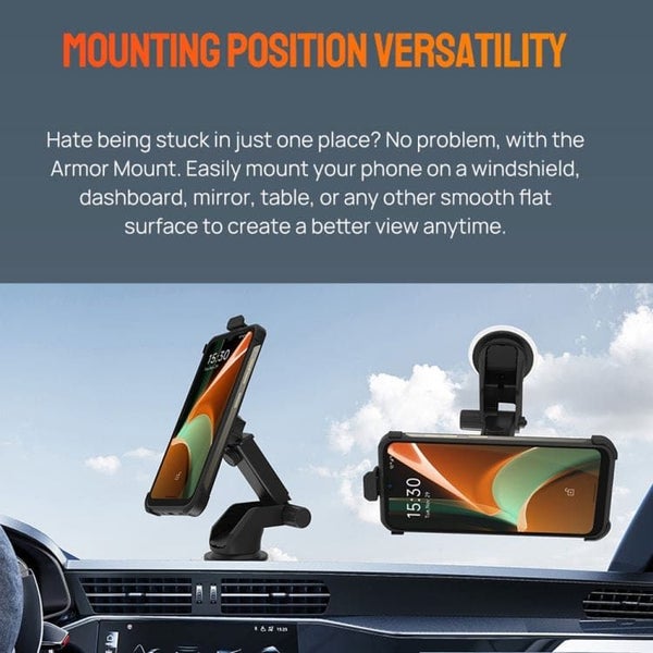 Armor Phone Vehicle Mount, Dash/Windscreen, For Armor Rugged Phone Covers Only Carousel 8