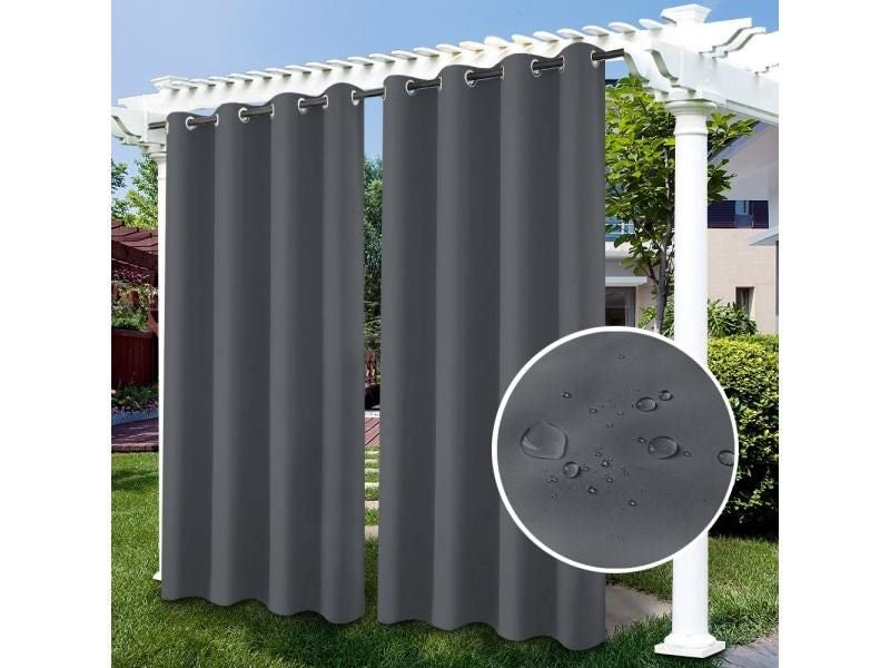 Outdoor Curtains For Patio Porch Pergola Waterproof UV Resistant Carousel 2