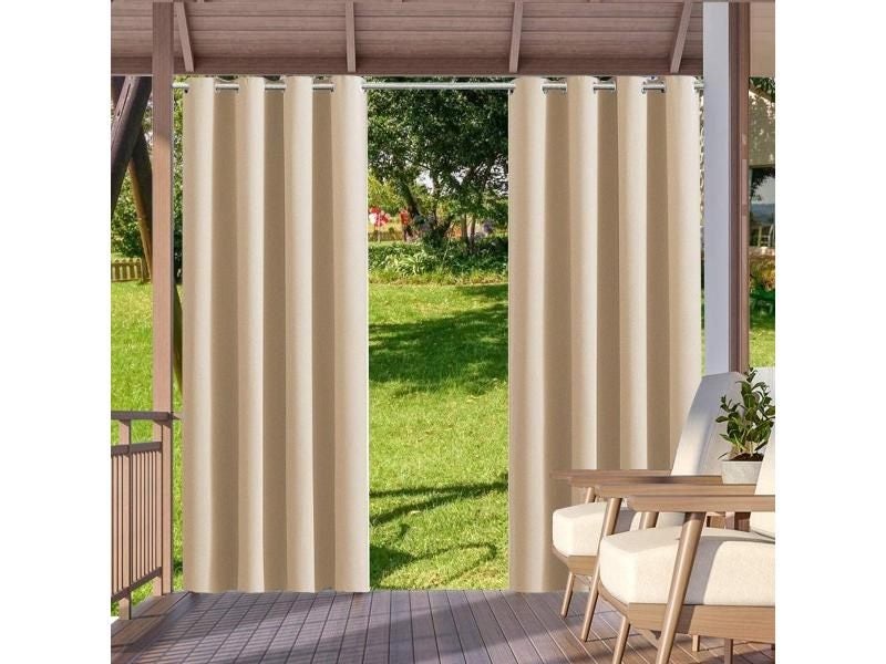 Outdoor Curtains For Patio Porch Pergola Waterproof UV Resistant Carousel 1