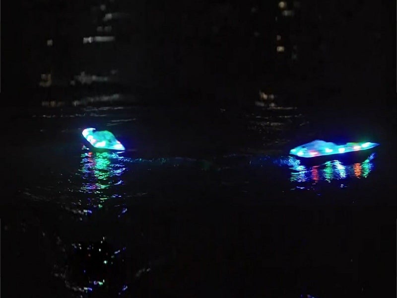 Kids RC Remote Control Boat Toy 2.4GHz Speed Racing Ship Toy with LED Light Carousel 7
